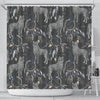 Wolf Print Pattern Bathroom Shower Curtain-grizzshop