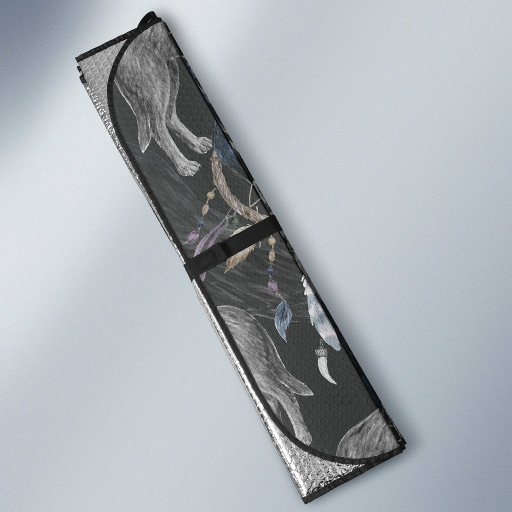 Wolf Print Pattern Car Sun Shade-grizzshop