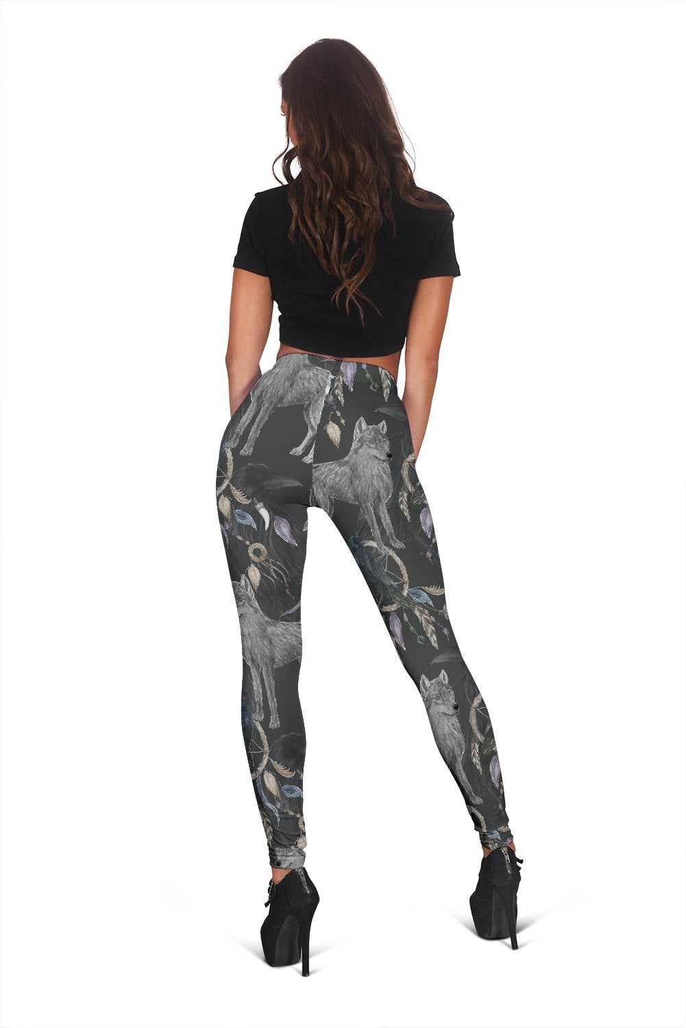 Wolf Print Pattern Women Leggings-grizzshop