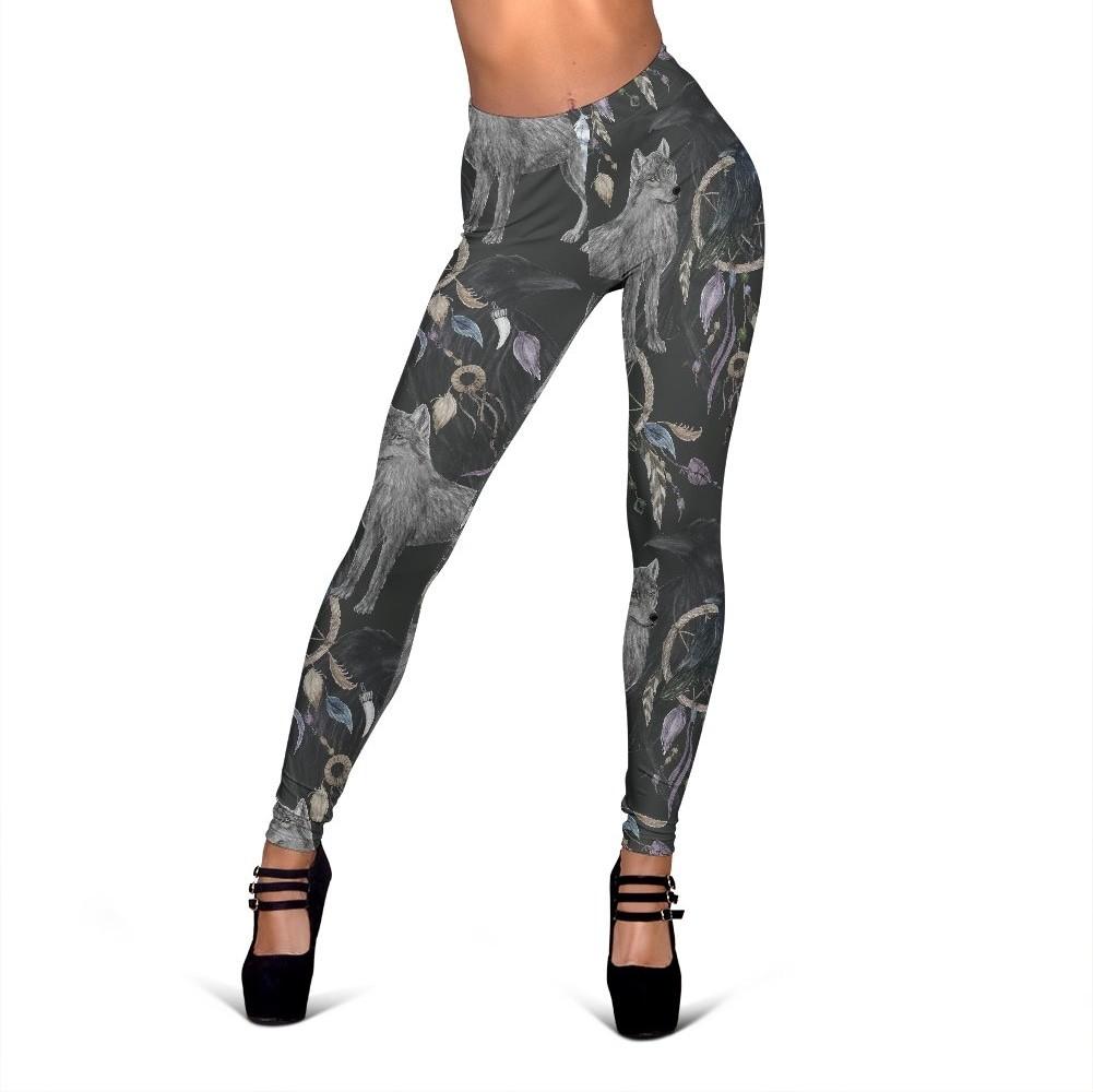 Wolf Print Pattern Women Leggings-grizzshop