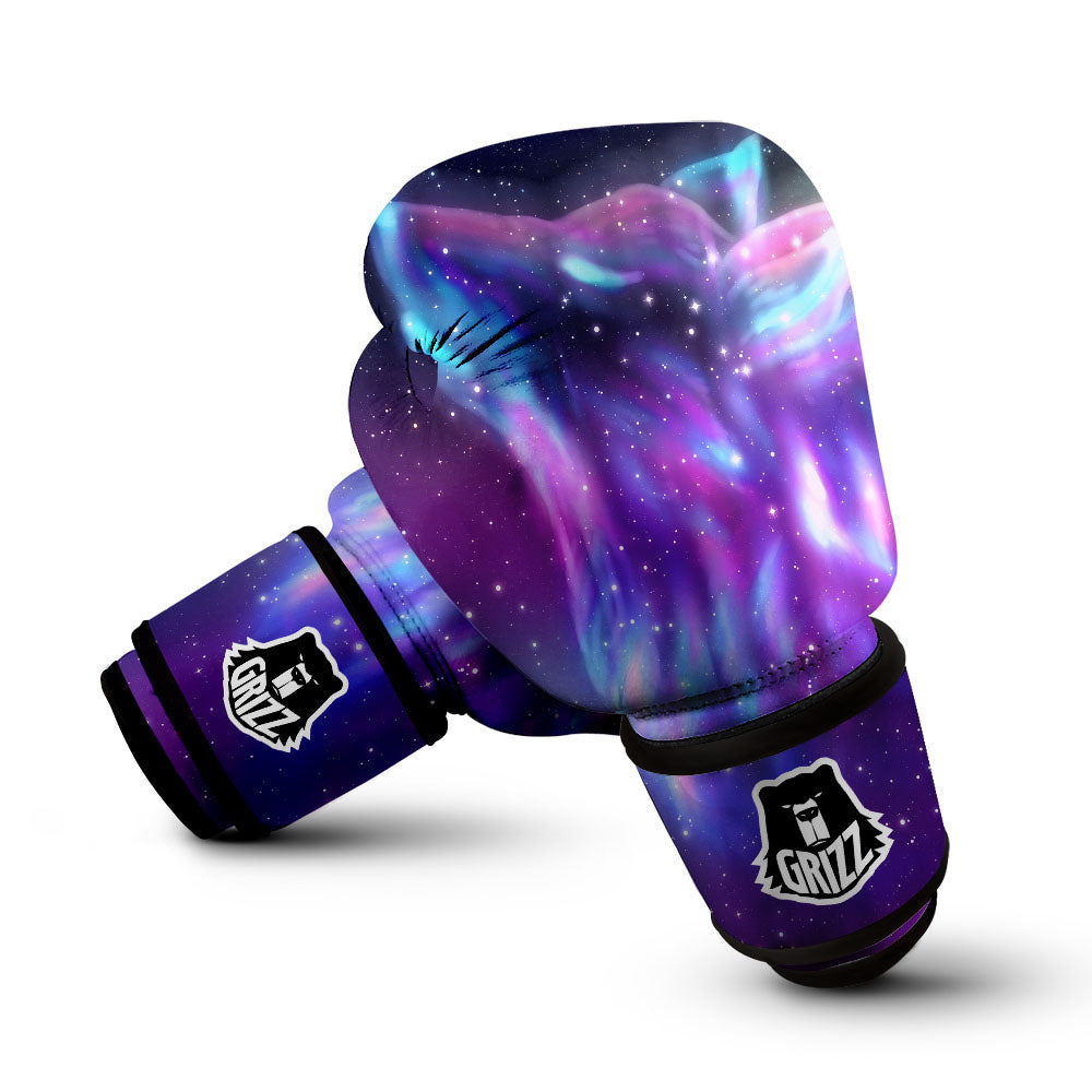 Wolf Spirit Aurora Howling Print Boxing Gloves-grizzshop
