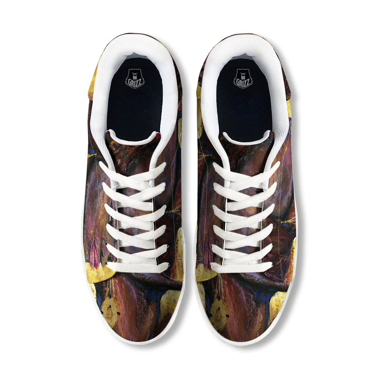 Woman African Print White Low Top Sneakers-grizzshop