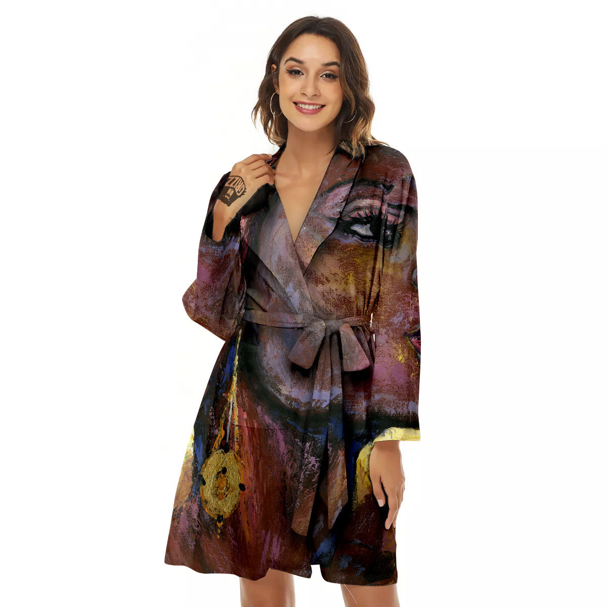 Woman African Print Women's Robe-grizzshop