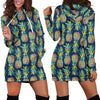 Women Dark Blue Pineapple Hoodie Dress Print-grizzshop