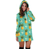 Women Triangle Pineapple Hawaiian Hoodie Dress Print-grizzshop