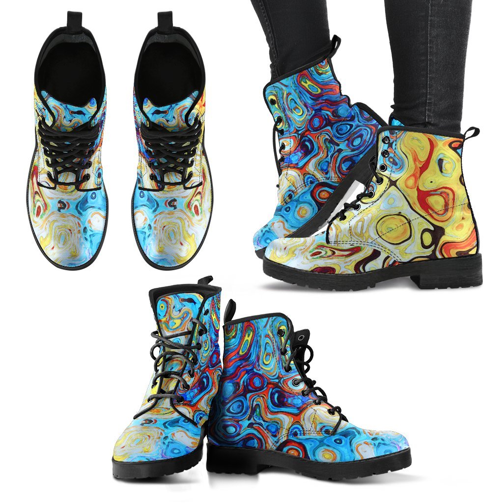 Women's Leather Boots Burst of Color-grizzshop