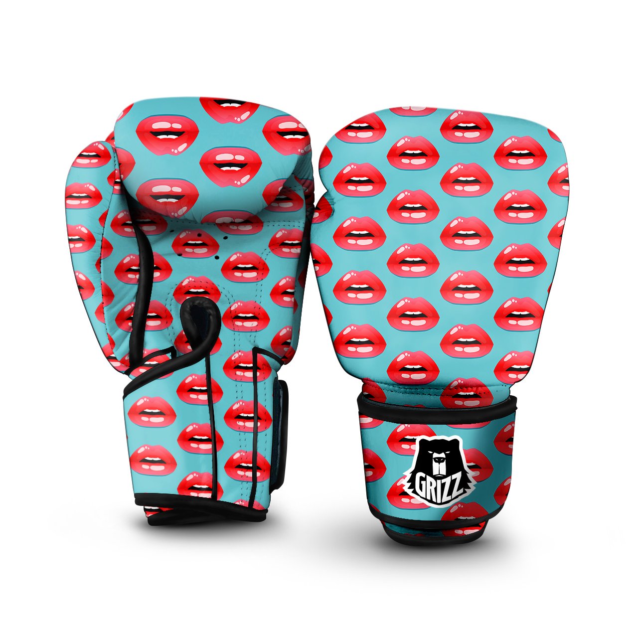 Women's Lips Print Pattern Boxing Gloves-grizzshop
