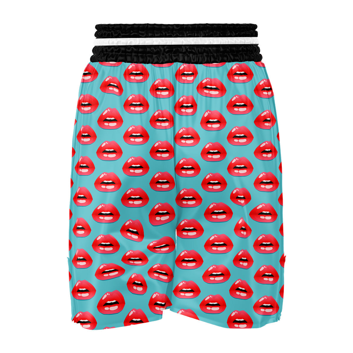 Women's Lips Print Pattern Boxing Shorts-grizzshop