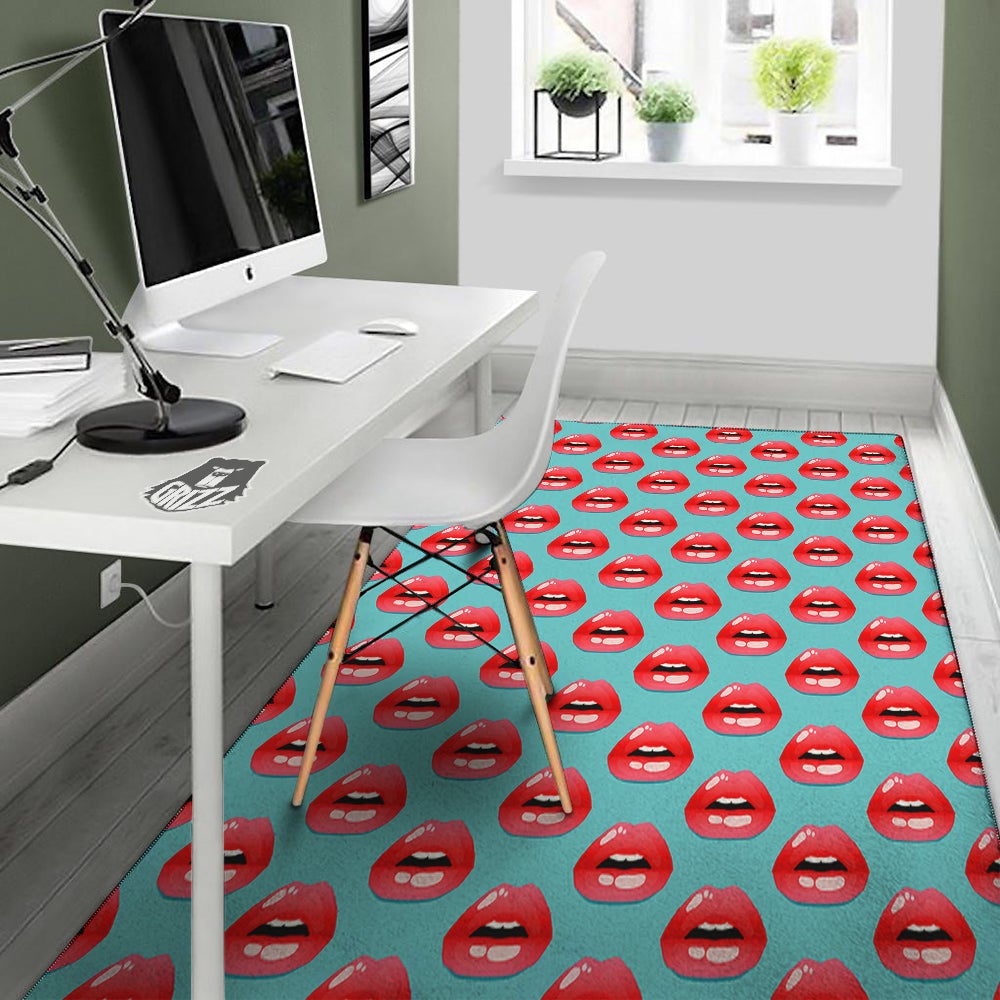 Women's Lips Print Pattern Floor Mat-grizzshop
