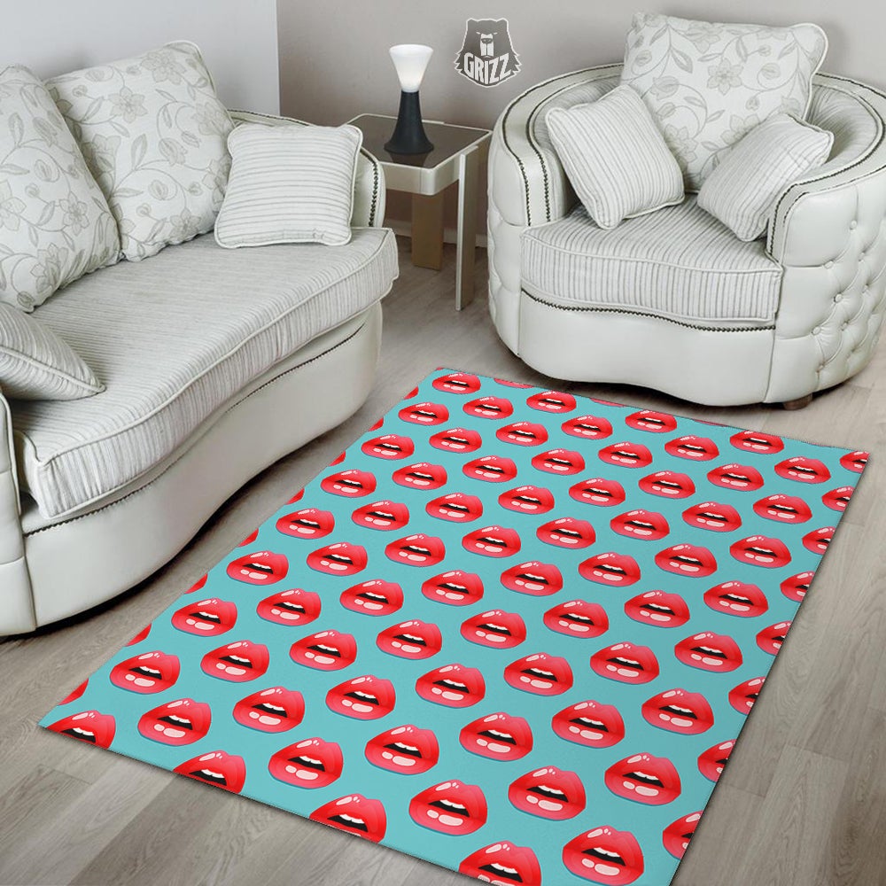 Women's Lips Print Pattern Floor Mat-grizzshop