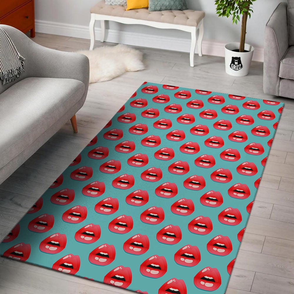 Women's Lips Print Pattern Floor Mat-grizzshop