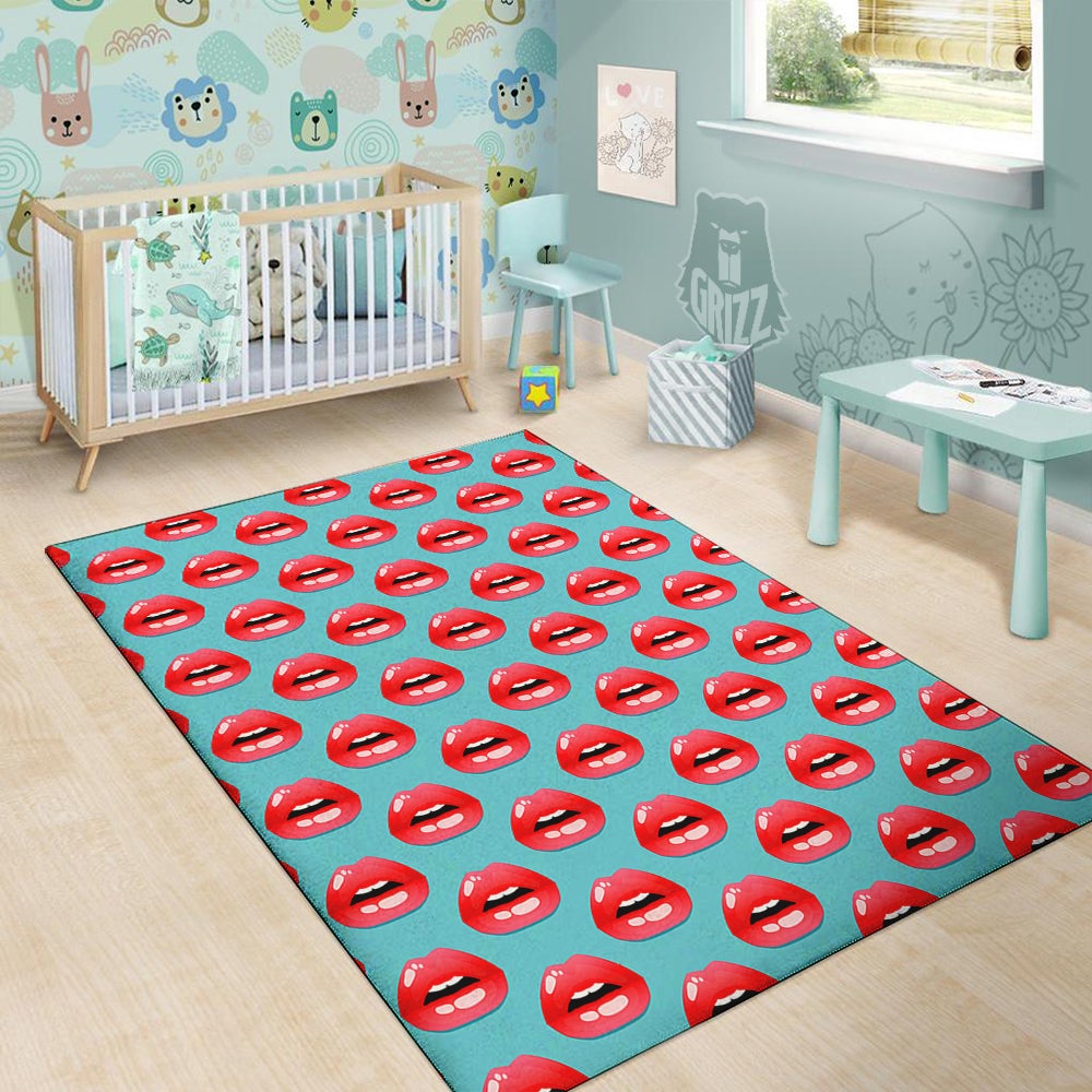 Women's Lips Print Pattern Floor Mat-grizzshop