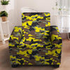 Woodland And Yellow Camo Print Armchair Cover-grizzshop