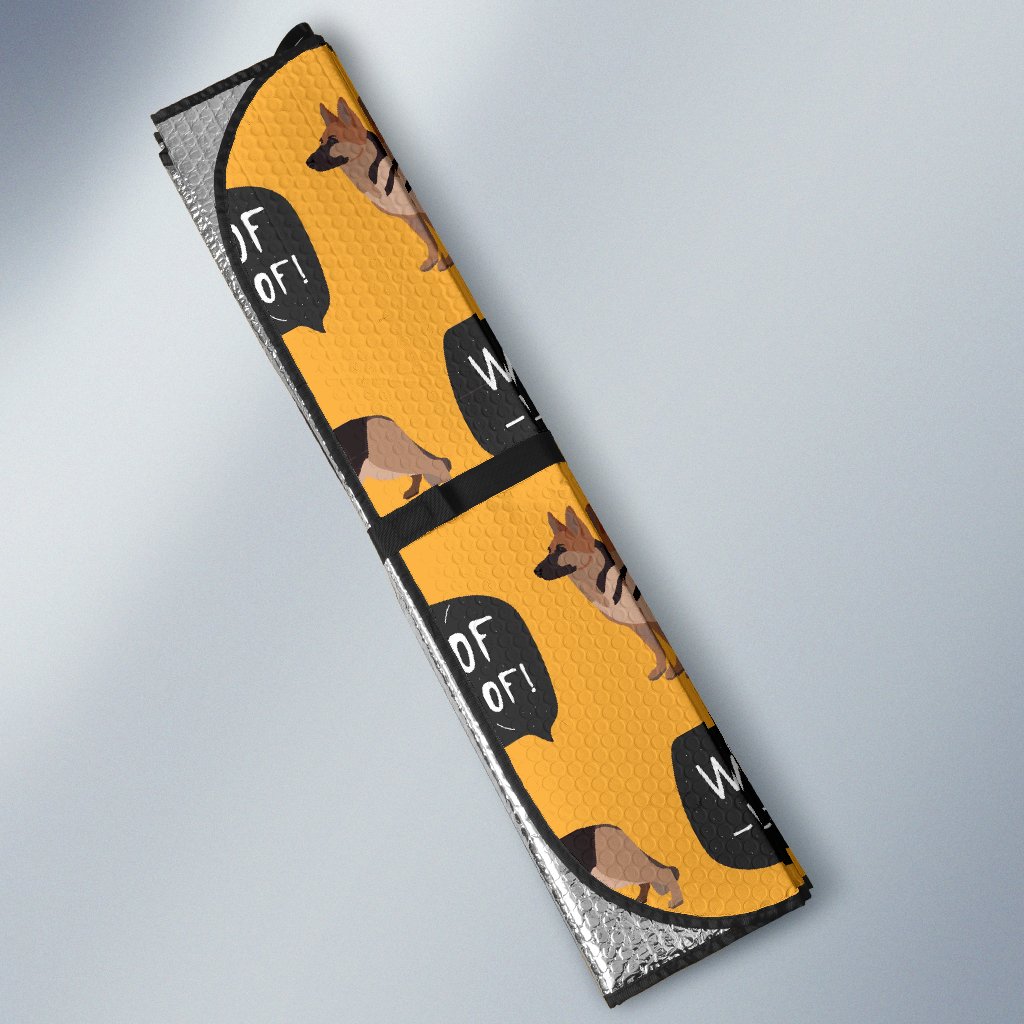Woof Woof German Shepherd Pattern Print Car Sun Shade-grizzshop