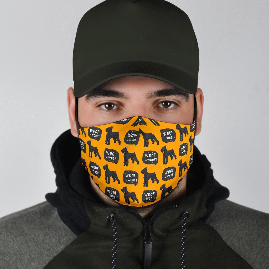 Woof Woof Schnauzer Dog Print Pattern Face Mask-grizzshop