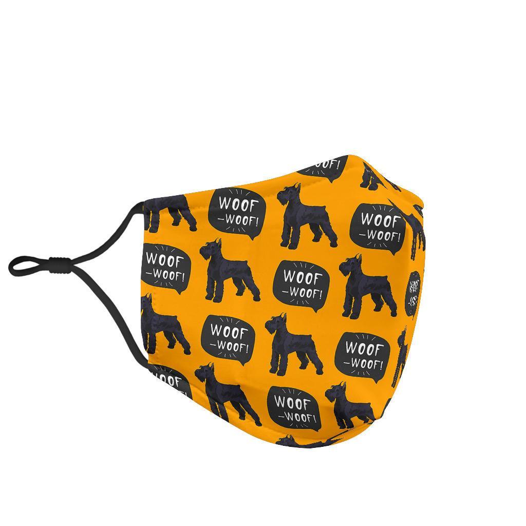 Woof Woof Schnauzer Dog Print Pattern Face Mask-grizzshop