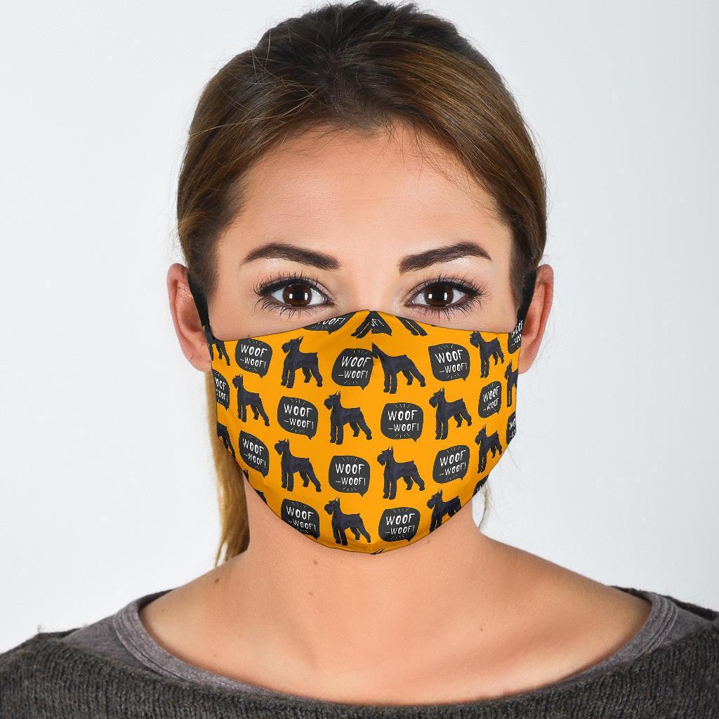 Woof Woof Schnauzer Dog Print Pattern Face Mask-grizzshop
