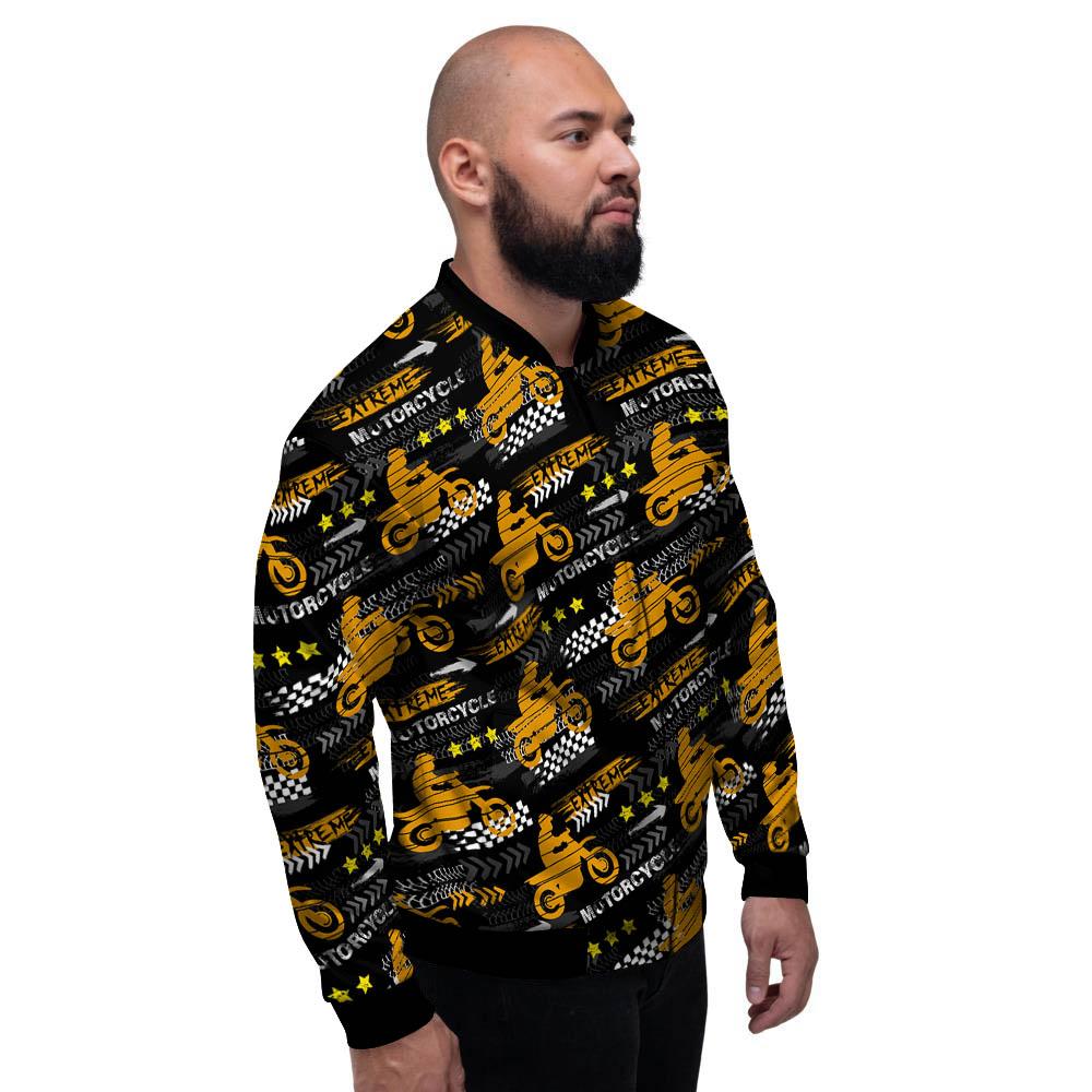 Words Motorcycle Print Pattern Men's Bomber Jacket-grizzshop
