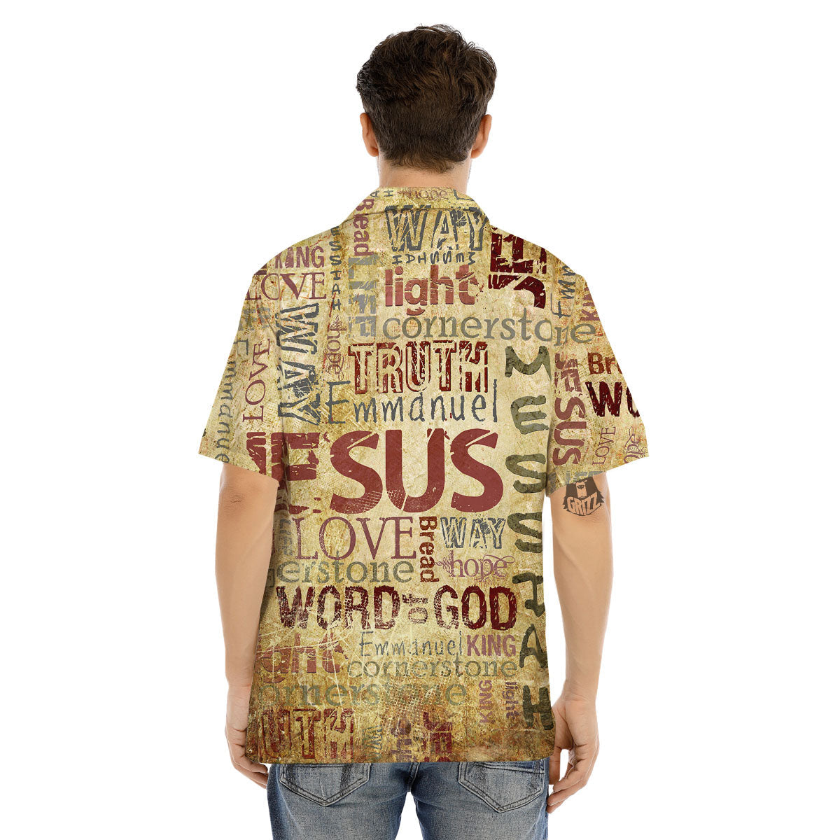 Words Old Religious Print Men's Hawaiian Shirt-grizzshop