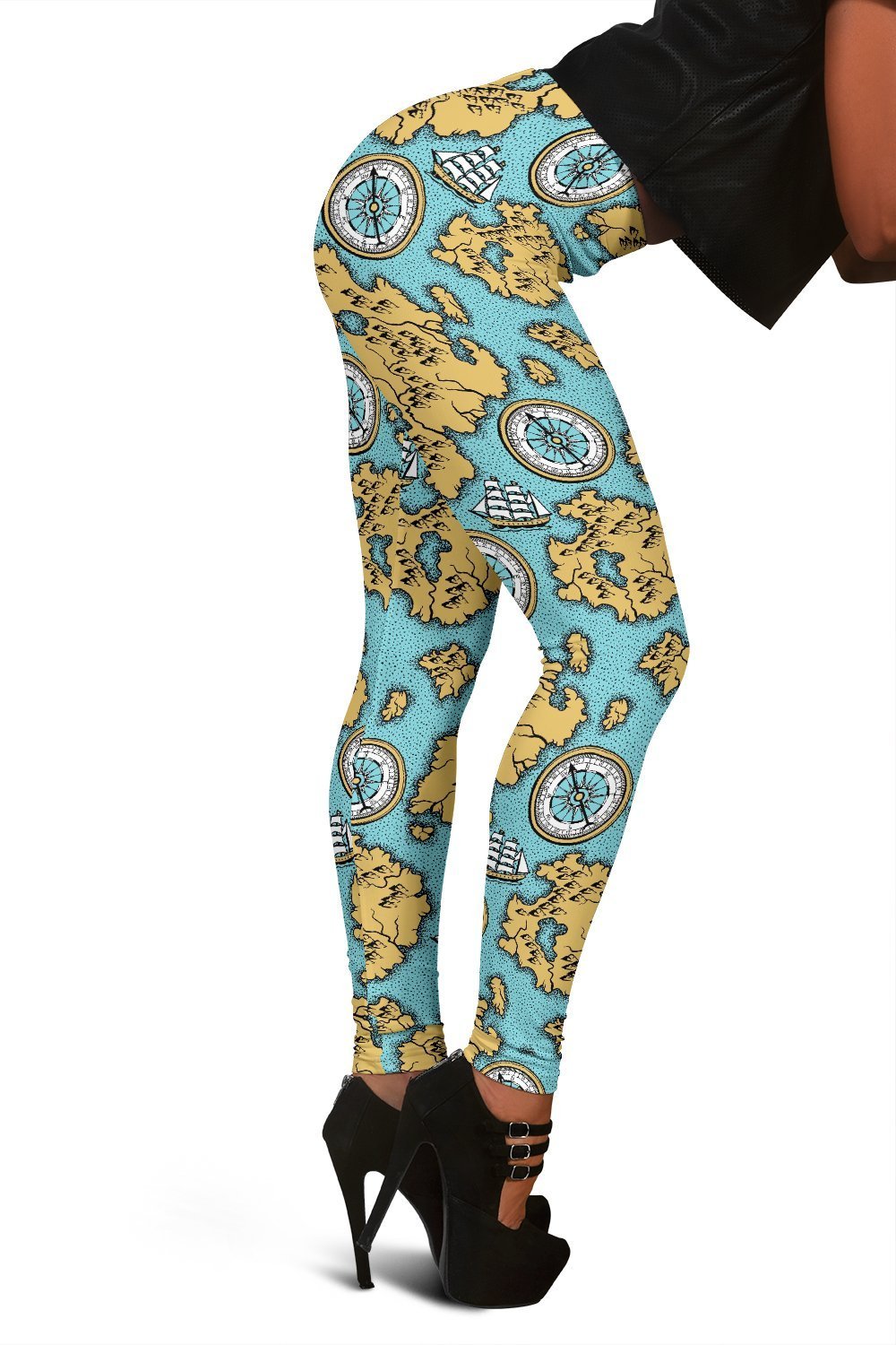 World Map Print Pattern Women Leggings-grizzshop