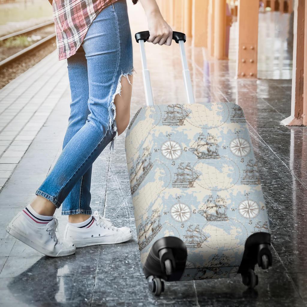 World Print Map Pattern Luggage Cover Protector-grizzshop