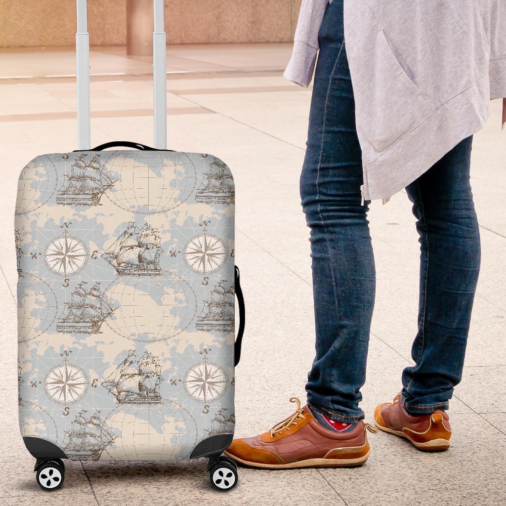 World Print Map Pattern Luggage Cover Protector-grizzshop