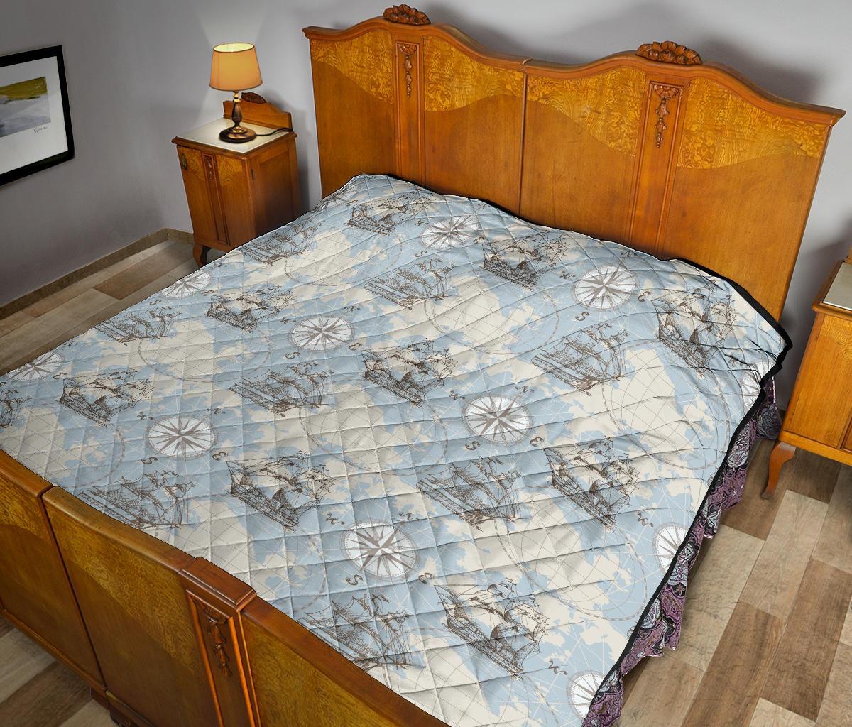 World Print Map Pattern Quilt-grizzshop