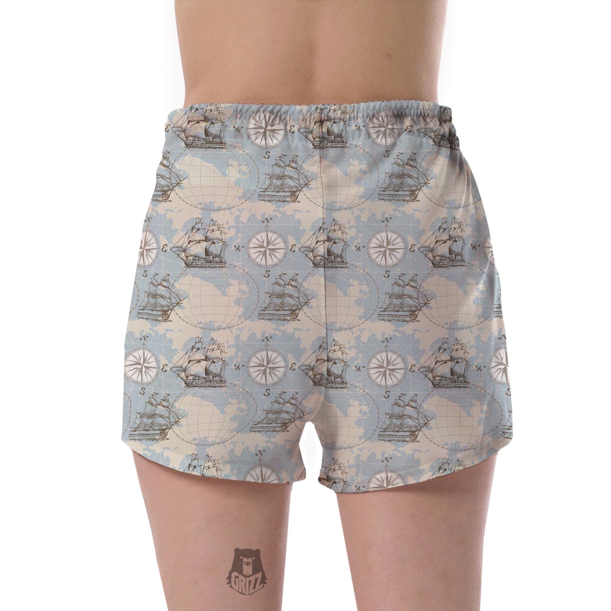 World Print Map Pattern Women's Shorts-grizzshop