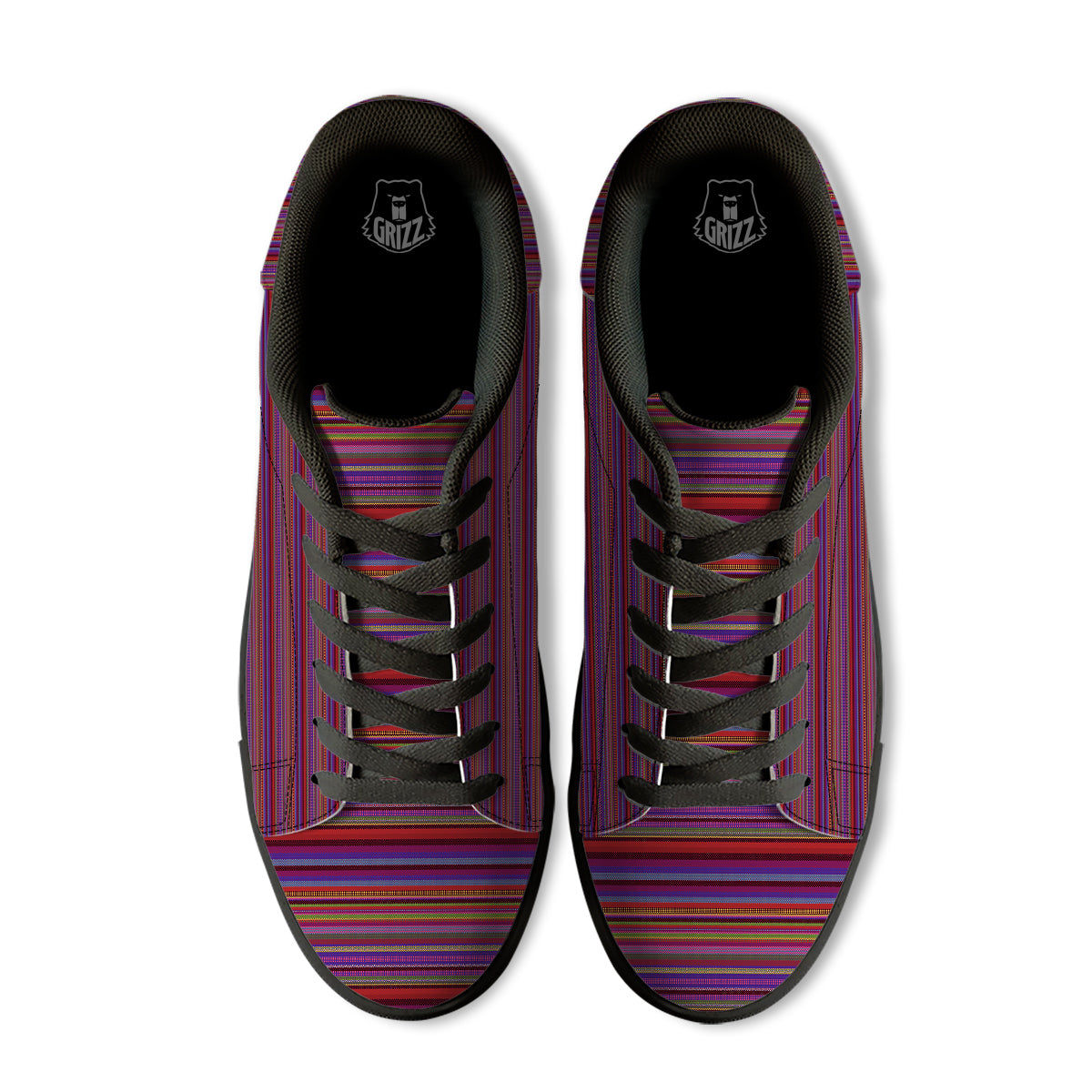Woven Mexican Colorful Print Pattern Black Low Top Sneakers-grizzshop