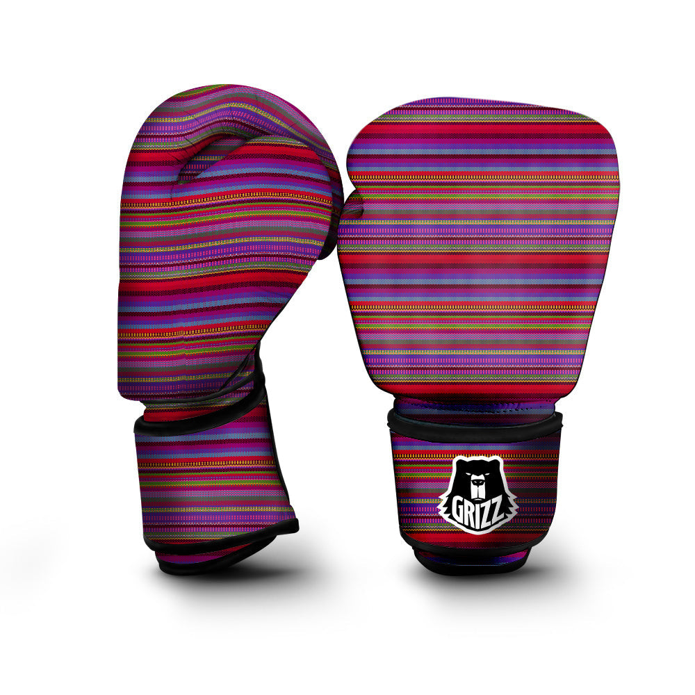 Woven Mexican Colorful Print Pattern Boxing Gloves-grizzshop