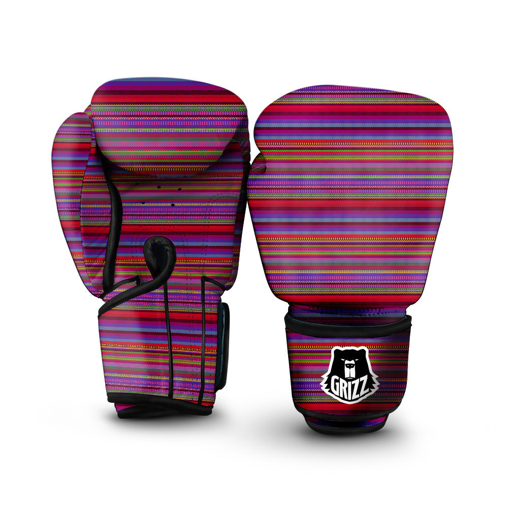 Woven Mexican Colorful Print Pattern Boxing Gloves-grizzshop