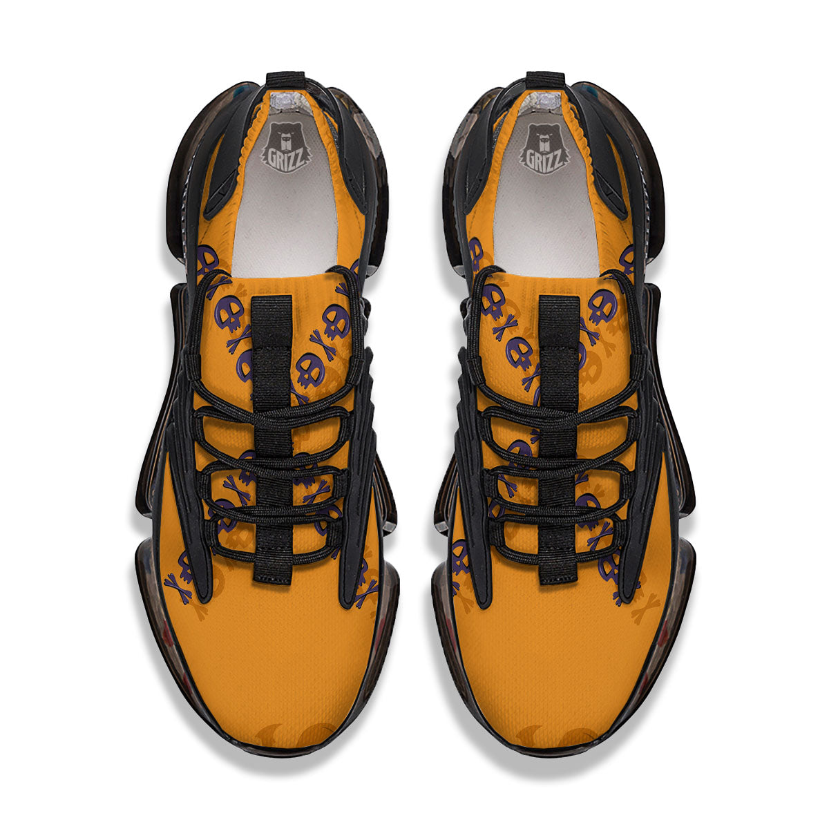 X Halloween Print Black Gym Shoes-grizzshop