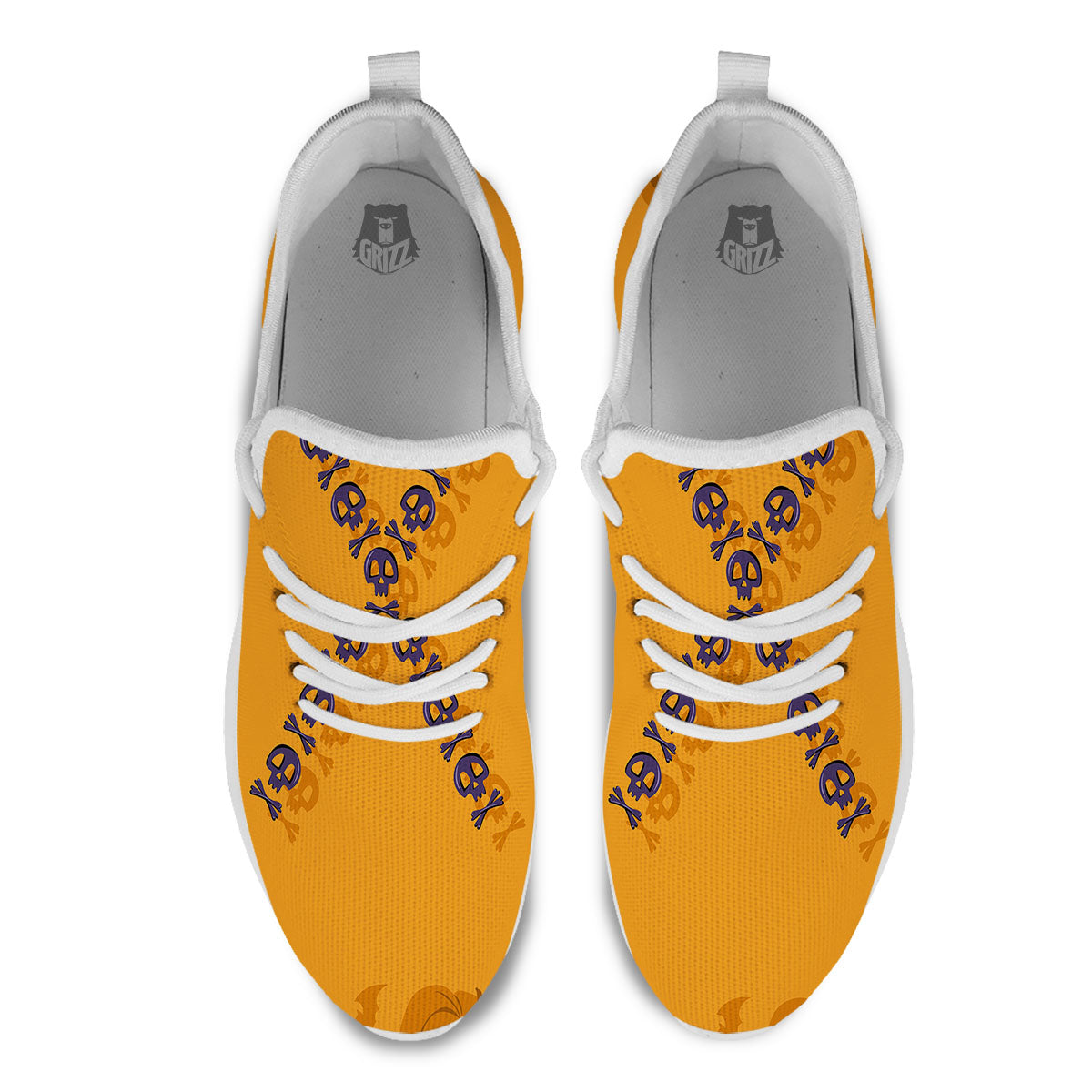 X Halloween Print White Athletic Shoes-grizzshop