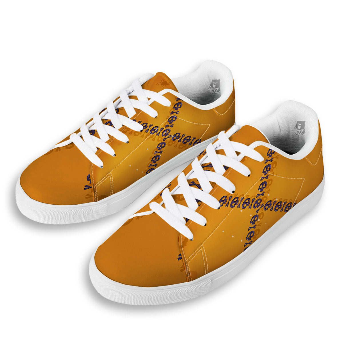 X Halloween Print White Low Top Sneakers-grizzshop