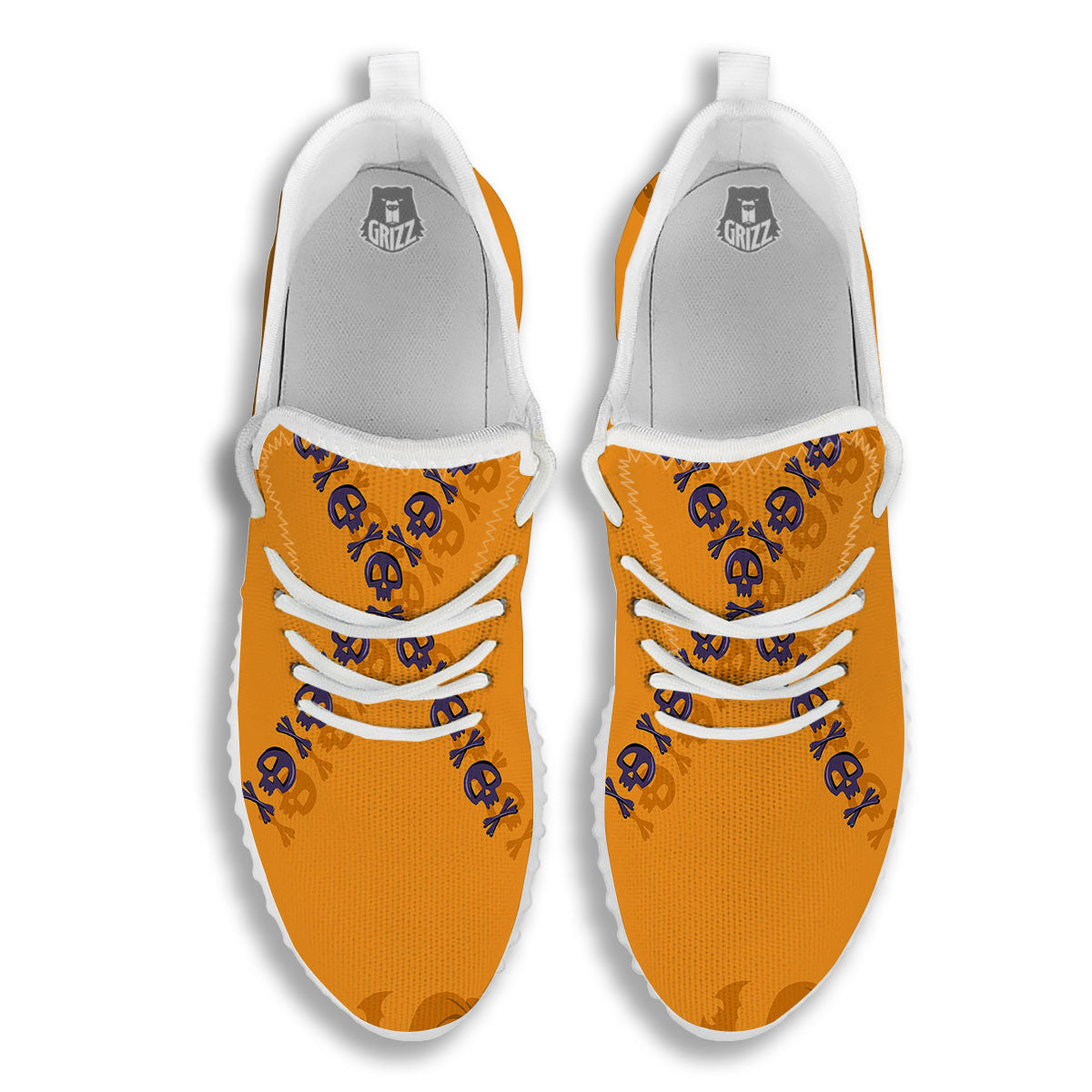 X Halloween Print White Walking Shoes-grizzshop