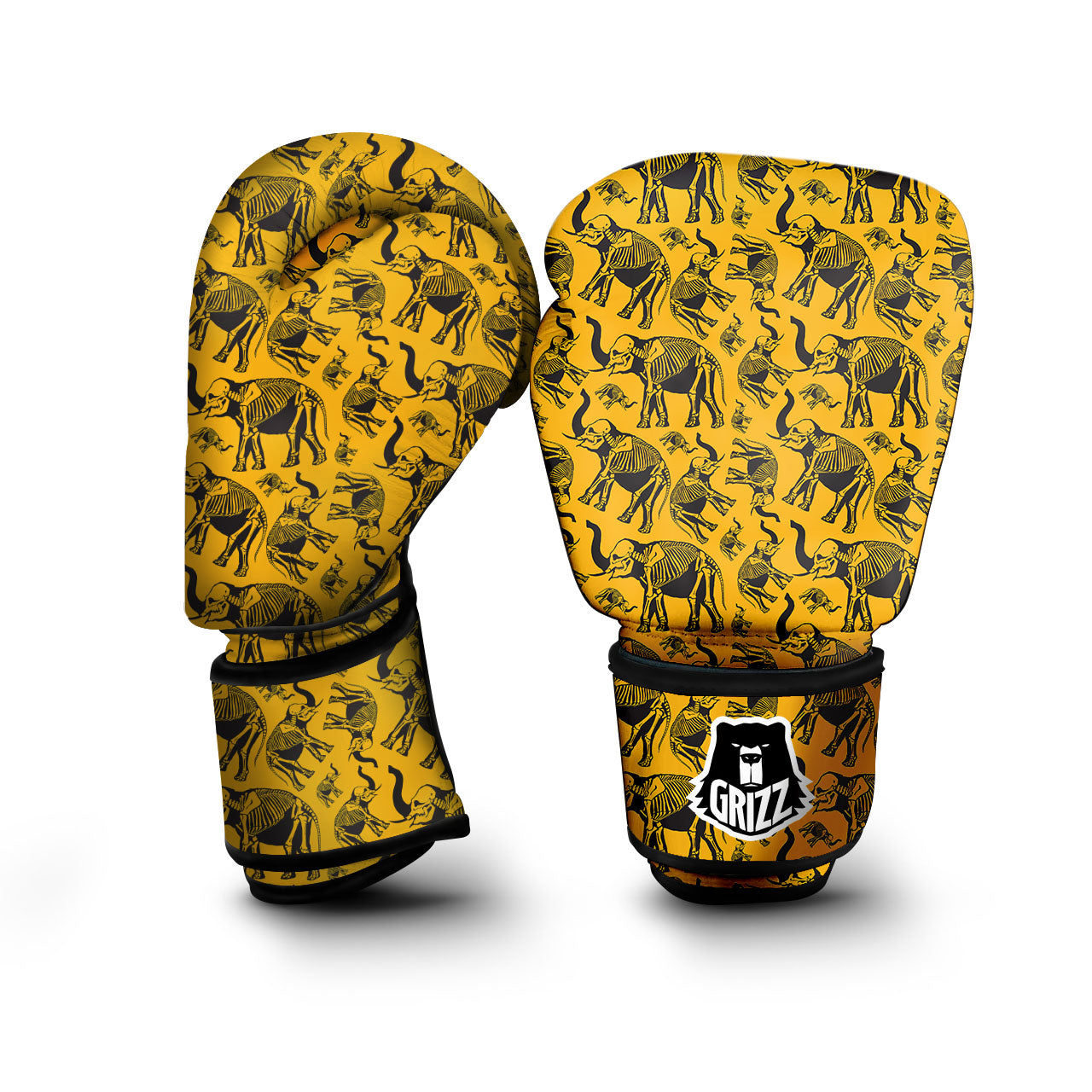X-Ray Elephant Skeleton Print Pattern Boxing Gloves-grizzshop