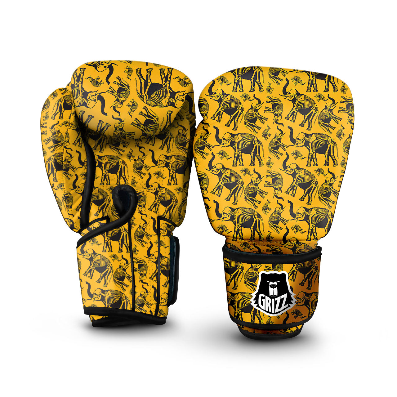 X-Ray Elephant Skeleton Print Pattern Boxing Gloves-grizzshop