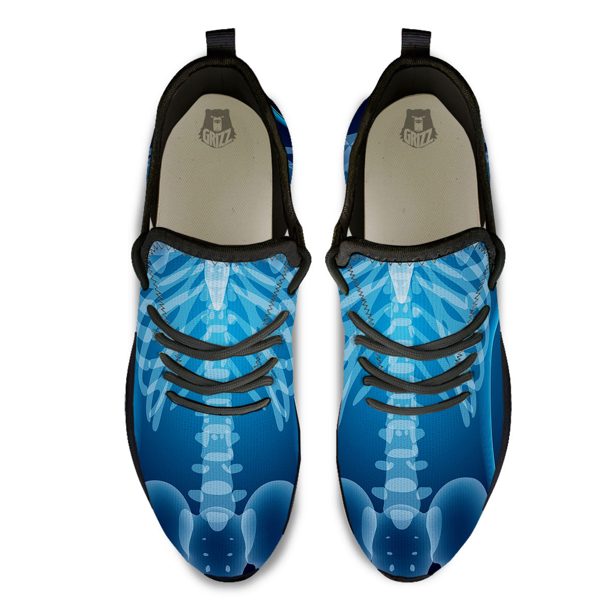 X-Ray Film Radiologist Print Black Athletic Shoes-grizzshop
