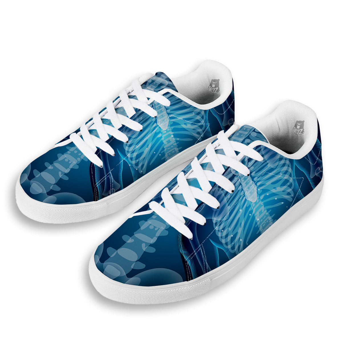 X-Ray Film Radiologist Print White Low Top Sneakers-grizzshop