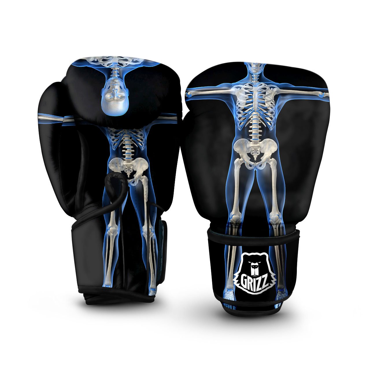 X Ray Human Skeleton Print Boxing Gloves-grizzshop