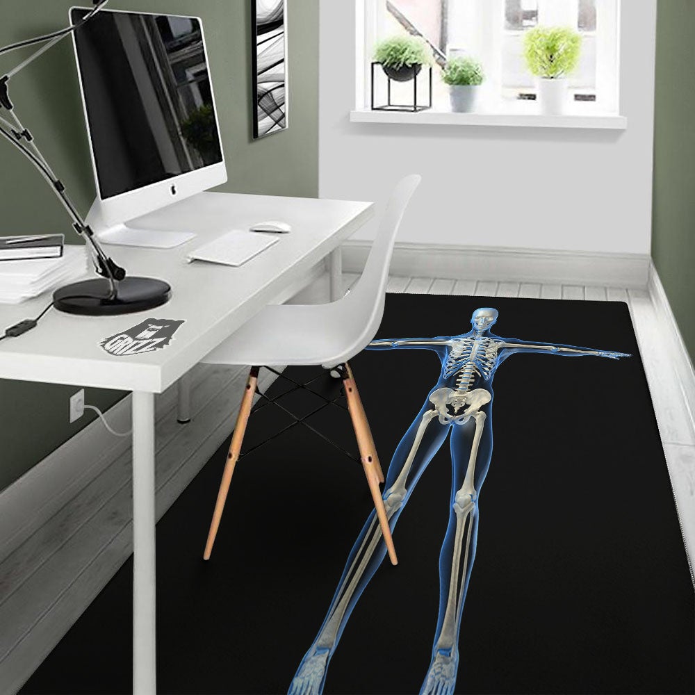 X-Ray Human Skeleton Print Floor Mat-grizzshop