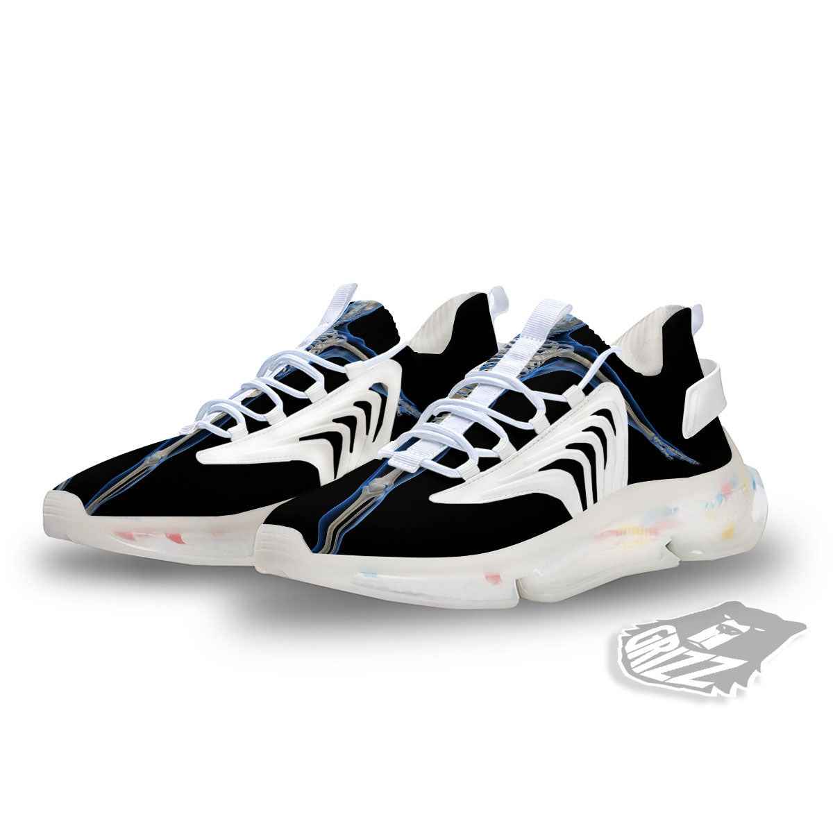 X-Ray Human Skeleton Print White Gym Shoes-grizzshop