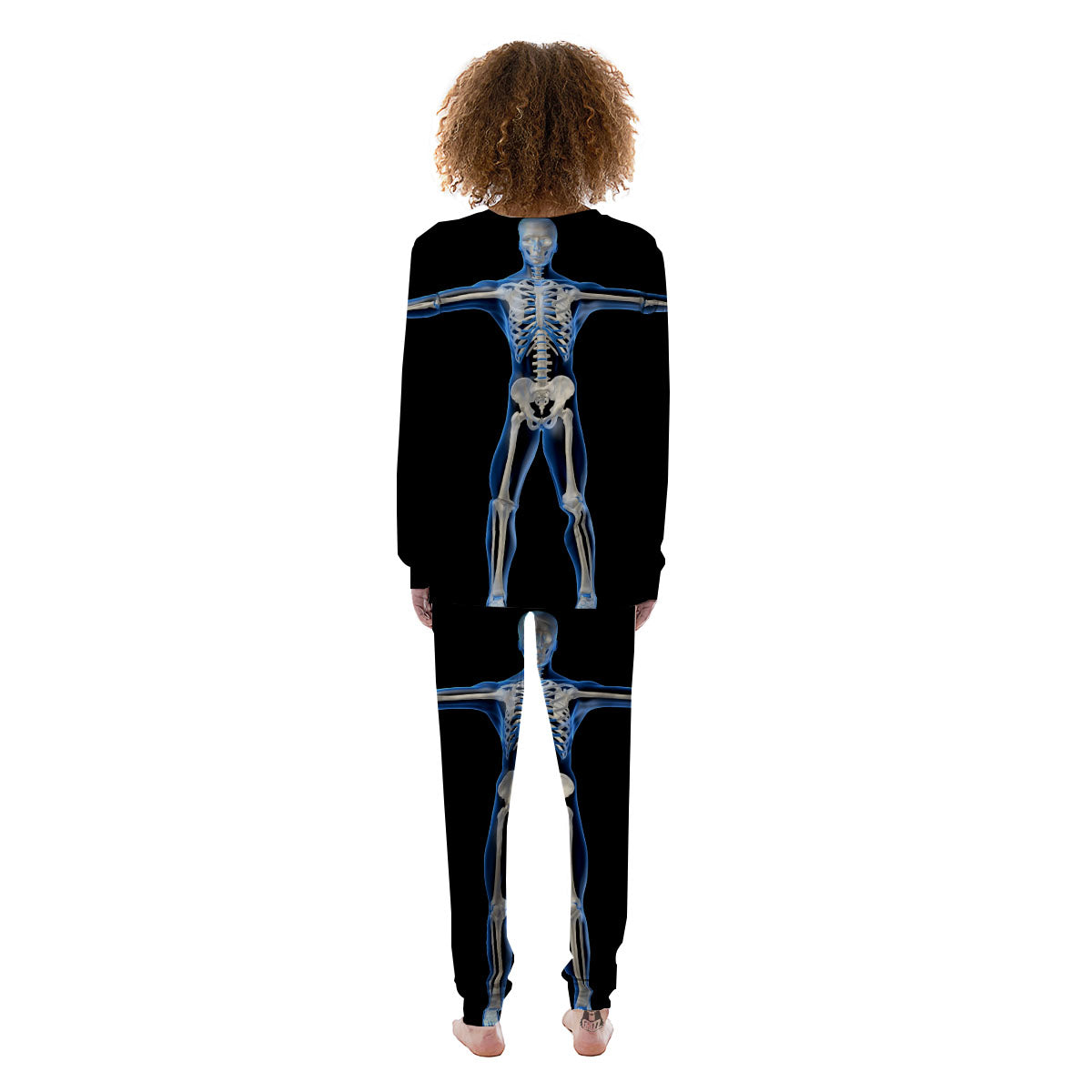 X-Ray Human Skeleton Print Women's Pajamas-grizzshop