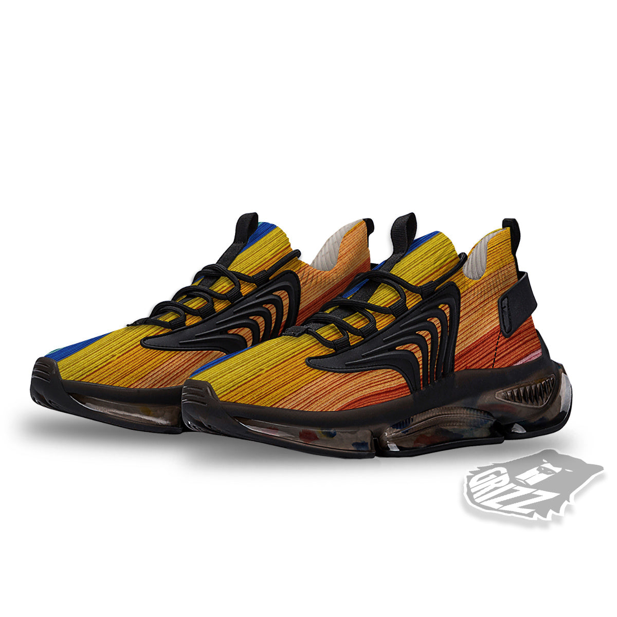 Yarn Colorful Print Black Gym Shoes-grizzshop