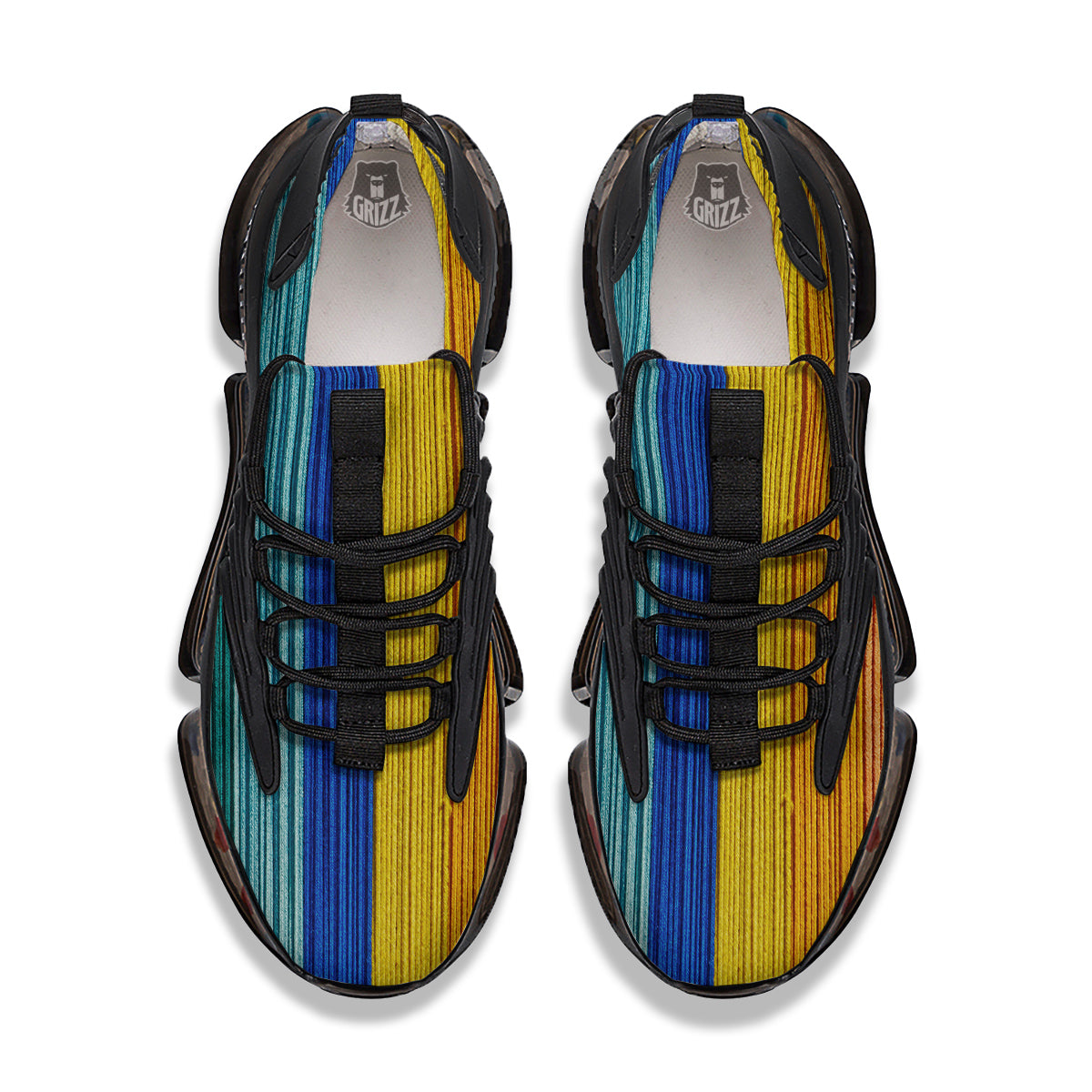 Yarn Colorful Print Black Gym Shoes-grizzshop
