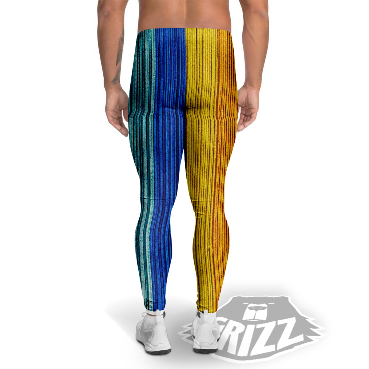 Yarn Colorful Print Men's Leggings-grizzshop