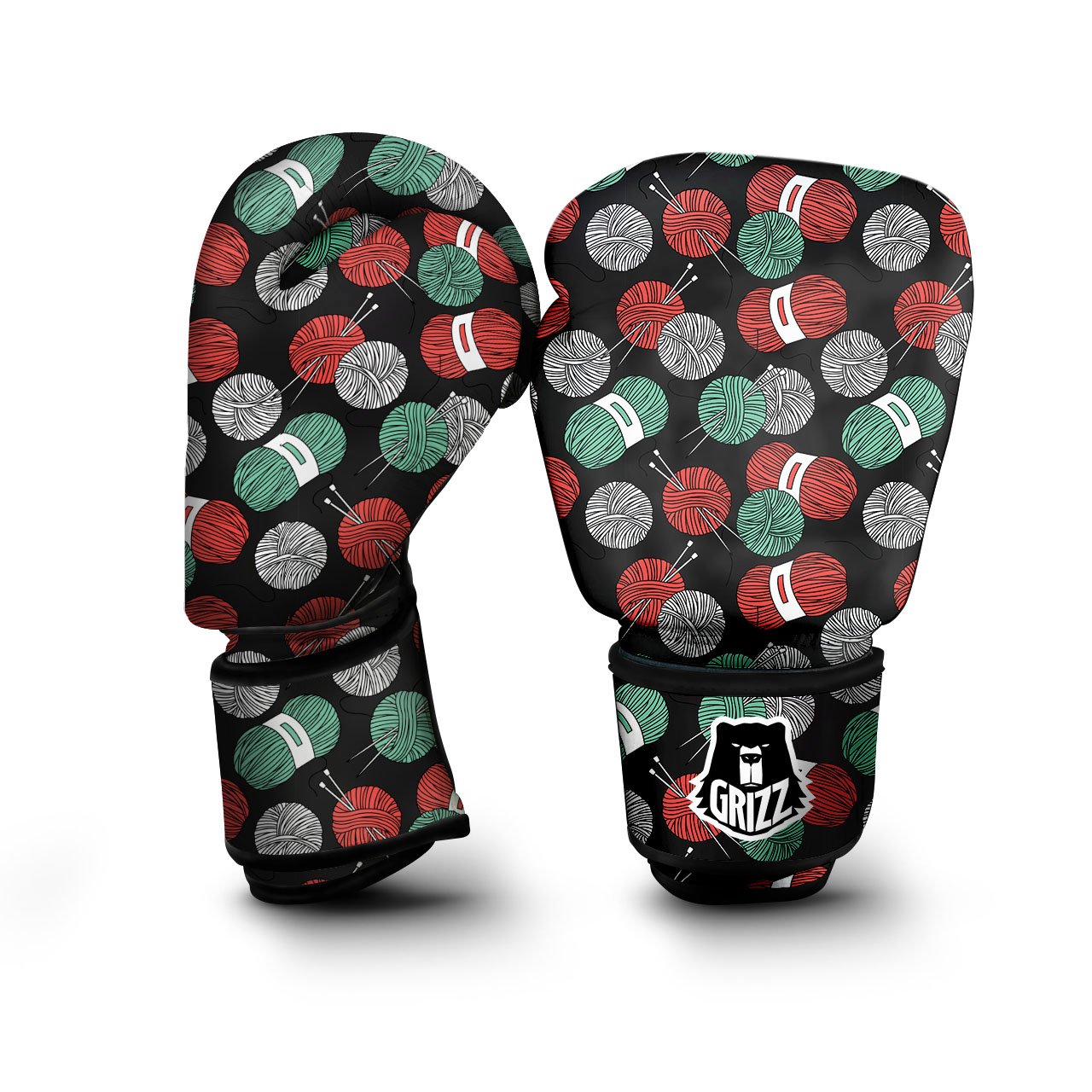 Yarn Knitting Print Pattern Boxing Gloves-grizzshop