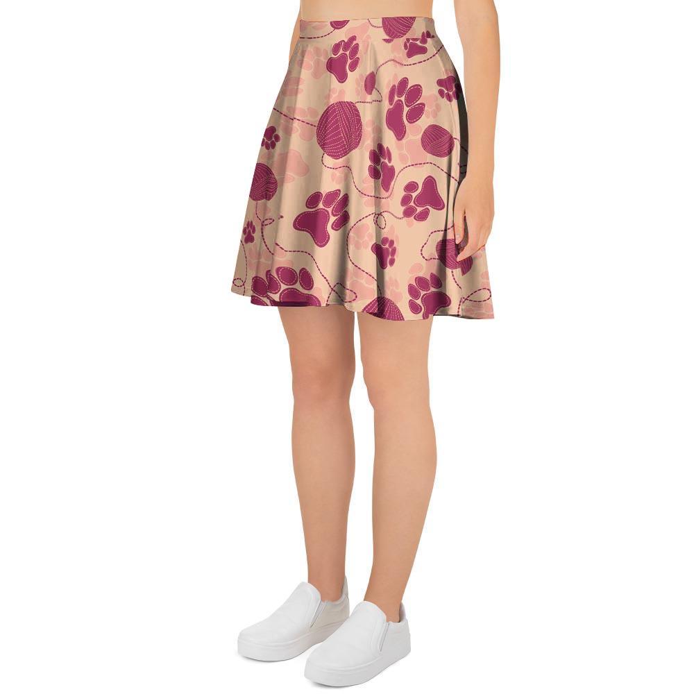 Yarn Paw Print Women's Skirt-grizzshop