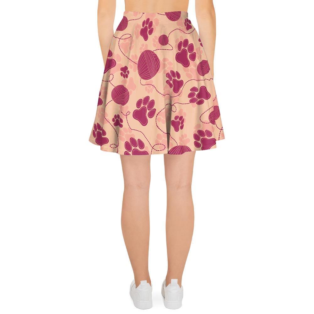 Yarn Paw Print Women's Skirt-grizzshop
