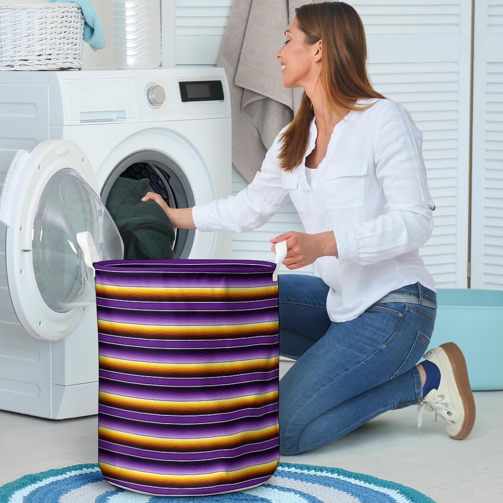 Yellow And Purple Mexican Baja Laundry Basket-grizzshop